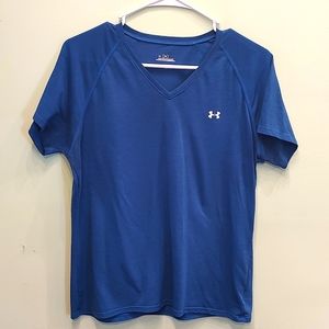 Blue Heather Under Armor Dri-Fit V-Neck Tee